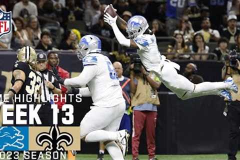 Detroit Lions vs. New Orleans Saints | 2023 Week 13 Game Highlights