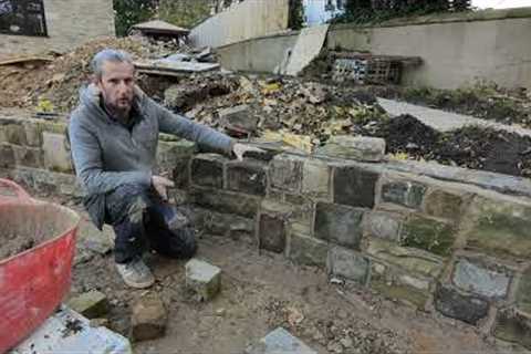 curved stone wall build