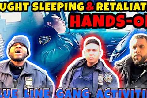 COP THROWS MAN FOR FILMING! AFTER GETTING CAUGHT SLEEPING... NYPD
