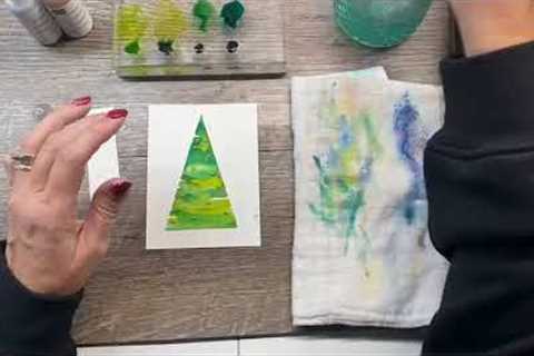 Create fun geometric Christmas trees with ink and tape!