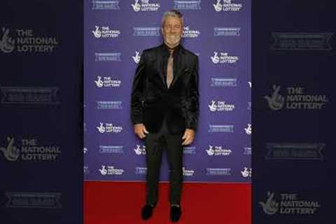 My Mum, Your Dad's Janey Smith looks glamorous in a plunging beaded gown as she joins partner Roger