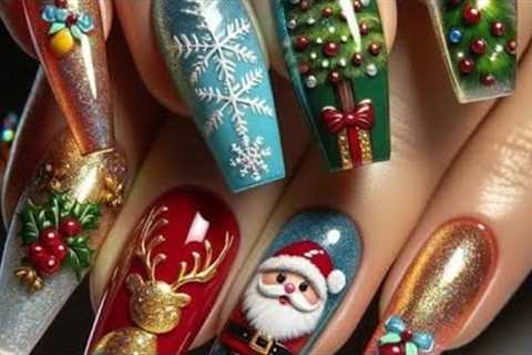 Christmas Nail Decoration Ideas 2023 #tutorial | Best Holidays Nail Art and easy Designs
