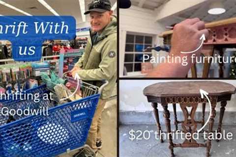 Thrift With Me At Goodwill - Thrifting Home Decor - Painting Antique Table - Reselling