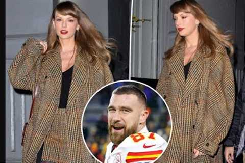 Taylor Swift opts for plaid during NYC night out after romantic weekend with Travis Kelce
