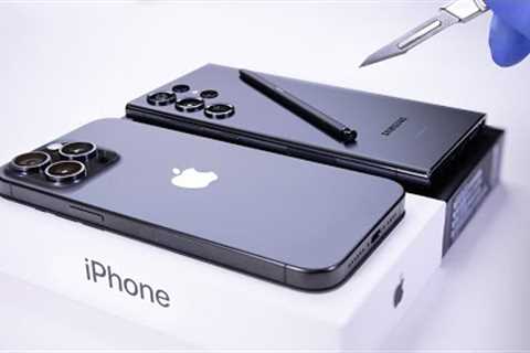 iPhone 15 Pro Max Vs Samsung Galaxy S23 Ultra Unboxing - ASMR