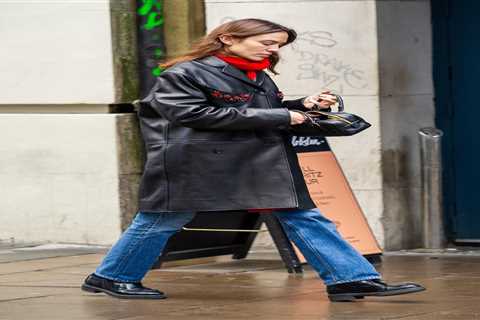Alexa Chung's Stylish London Look: Leather and Denim Pairing With a Twist
