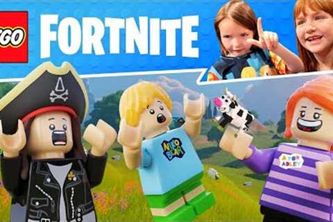 LEGO FORTNiTE with Adley &amp; Niko!!  DAY 1 of Family Survival - Finding Secrets we Learn how to..
