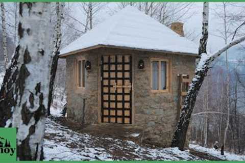 Alone built a stone house in the forest. Start to finish