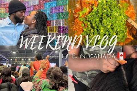 MY WEEKEND IN CANADA 🇨🇦 | FIRST BRAIDS, GROCERY SHOPPING, MEAL PREP, CHURCH, HANGOUT