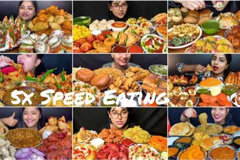 Indian Street food Eating.Ft. Indian Mukbangers Golgappa,Raj Kachori etc.#streetfood #challenge#asmr