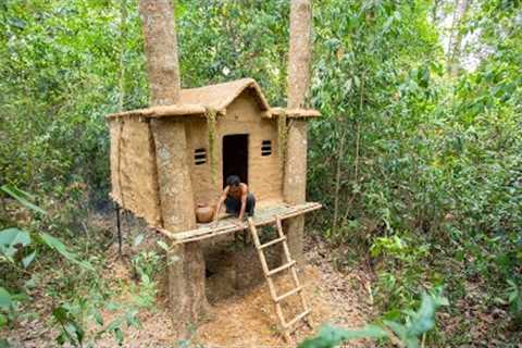 How to Build a House in Deep Jungle without any Handy Tools Jungle Survival Ancient Skills