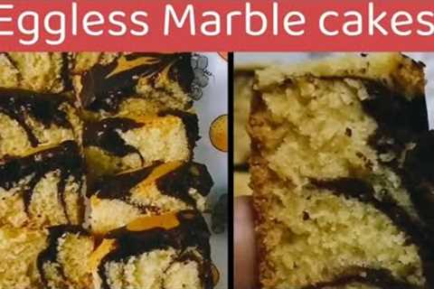 Eggless Marble cakes recipe in Microwave / Easy way to cook Eggless Marble cakes in Microwave oven