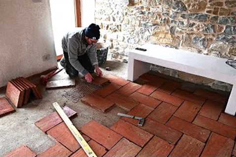 #74 Herringbone Terracotta Flooring | Renovating our Abandoned Stone House in Italy