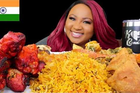 INDIAN FOOD MUKBANG , TANDOORI CHICKEN , BIRYANI RICE , GARLIC NAAN