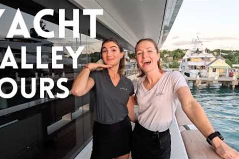 Sneaking onto Super Yachts! (to see their Galleys) At the Antigua Yacht Show