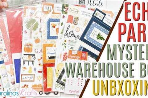 CRAFTY MYSTERY BOX Echo Park Mystery Box Sale Dec 2023 Echo Park Warehouse Sale Paper haul UNBOXING