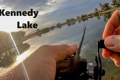 Fishing This Urban Pond In Search Of A Trophy Bass (Kennedy Lake, Tucson)