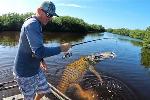 Giant Alligator Steals our Fish! (3 Days in the Everglades Catching and Cooking)