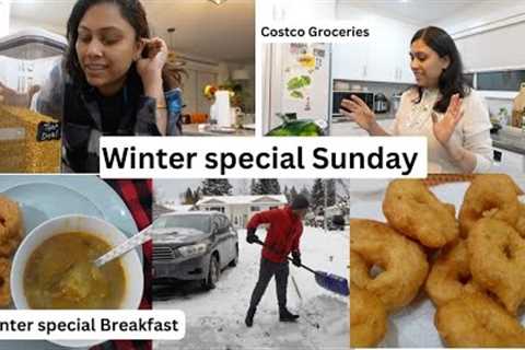 Costco Grocery Shopping - Super Busy Sunday Morning - Winter special Breakfast