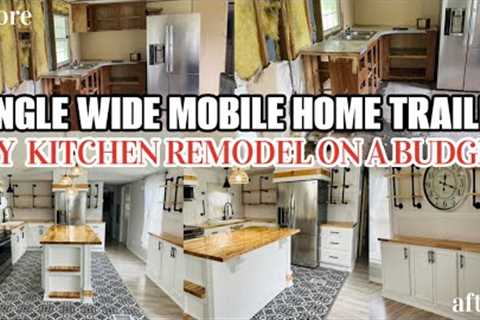 DIY 1970'S MOBILE HOME TRAILER KITCHEN REMODEL || COMPLETE REMODEL || TRAILER TO HOME || ON A BUDGET