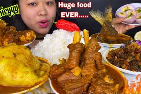 ‘SPICY’ MUTTON KALEJI BHURJI, MUTTON CURRY, MUTTON FAT CURRY, CHICKEN CURRY, FISH CURRY, EGG MUKBANG