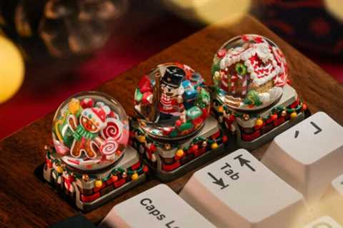 Tiny Snow Globe Inspired Christmas Keycaps: For Typing Your Gift List