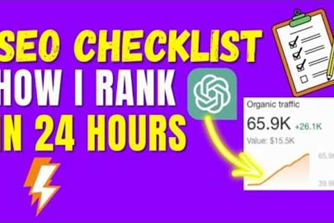 💥 My SEO Checklist 2023: How I Rank in 24hrs🔥