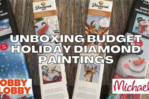 Unboxing BUDGET Holiday Diamond Paintings from Michael's and Hobby Lobby - Licensed and Amazing!