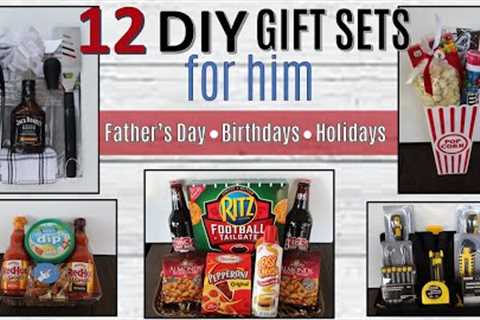 12 Gift Basket Ideas FOR HIM | ⭐CHRISTMAS &amp; MORE⭐ | Dollar Tree &amp; Walmart
