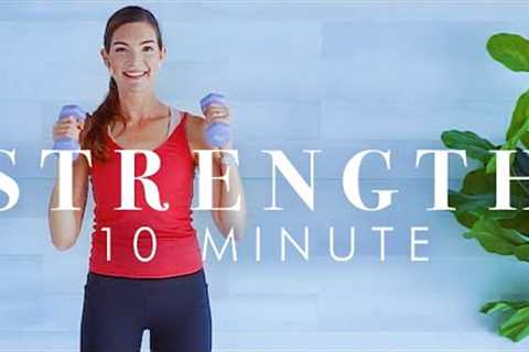 10 Minute Strength Training Workout for Beginners &amp; Seniors  // Full Body with Weights