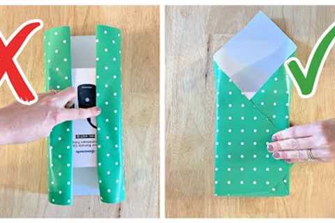 *NEW* GIFT WRAPPING HACKS YOU HAVE TO TRY 🎁 (wrap with no tape!!!)