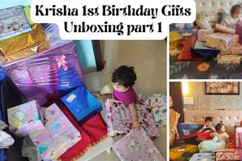 Unboxing Krisha's 1st Birthday Gifts~1st birthday gift ideas | opening 1st birthday gifts Vlog