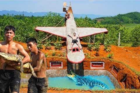 Primitive Survival 4K Video - Building The Most Creative Slide Planes And Crocodile Swimming Pool