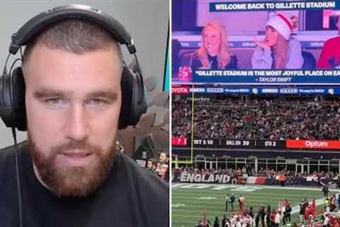 Travis Kelce REACTS to Taylor Swift Being Booed By Crowd at NFL Game (Chiefs v Patriots)