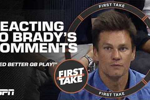 Reacting to Tom Brady saying we 'need better QB play' on social media 👀 | First Take