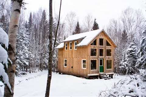 Cozy CABIN Build | First SNOWFALL and Interior Progress