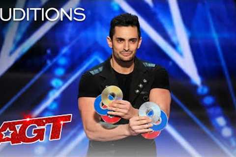 Magician Florian Sainvet Performs Mind-Bending Magic With CDs - America's Got Talent 2020