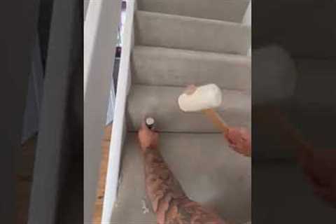 HOW TO FIT CARPET ON STAIRS LIKE A PRO #carpet #stairs  #homeimprovement #diy #flooring #shorts