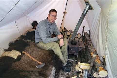 3 Days in Arctic with Bushcraft Hot Tent &amp; No Sleeping Bag