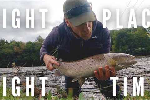 Fly fishing a falling spate