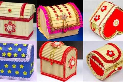 6 Beautiful Jwellery Box Ideas | Handmade DIY Organizer Making Ideas | Best Out Of Waste | Popsicle