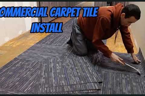Commercial Carpet Tile Installation - (Time-lapse)