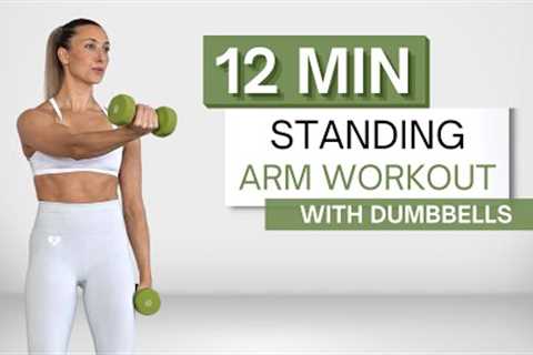 12 min STANDING ARM WORKOUT | With Dumbbells | No Pushups
