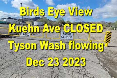 Tyson Wash in Quartzsite Az, flowing Dec 23 2023 after major storm the day before