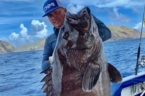 DEEP SEA Fishing Gigantic Mystic Grouper {Catch Clean Cook} Filipino Fish Soup