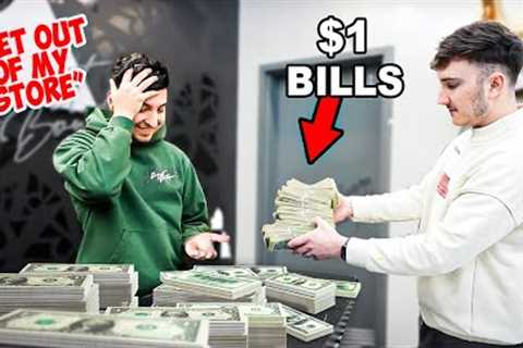 Using Only $1 Bills To Buy Expensive Sneakers!