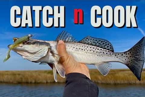 A Buncha Speckled Trout and a Sea Monster!