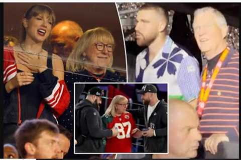 Taylor Swift’s parents spotted mingling with Travis Kelce’s dad Ed in private suite before Chiefs ga