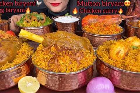 EGG BIRYANI,CHICKEN BIRYANI,MUTTON BIRYANI,PRAWNS BIRYANI,KEBAB BIYANI,RAITA,CURRY *ASMR EATING