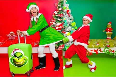 Grinch vs Santa Challenge with Roma and Mom